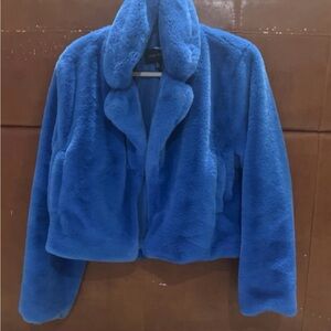 Love Tree Vibrant Blue Teddy Jacket